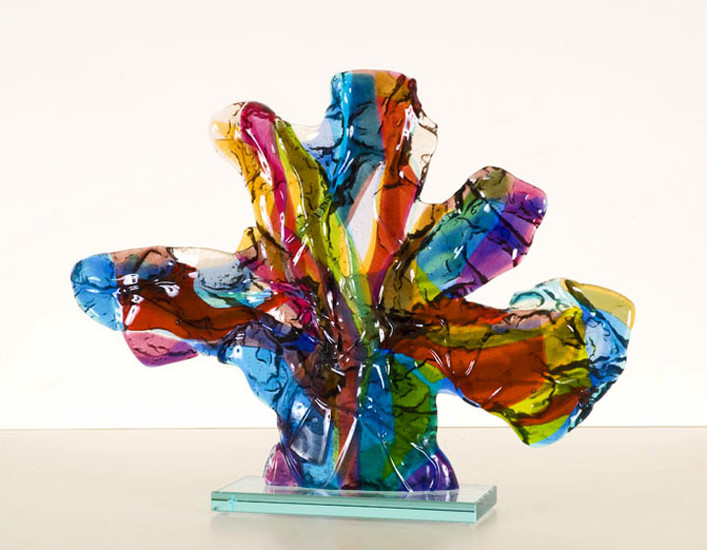 'Bunch of flowers' - glass fusing object