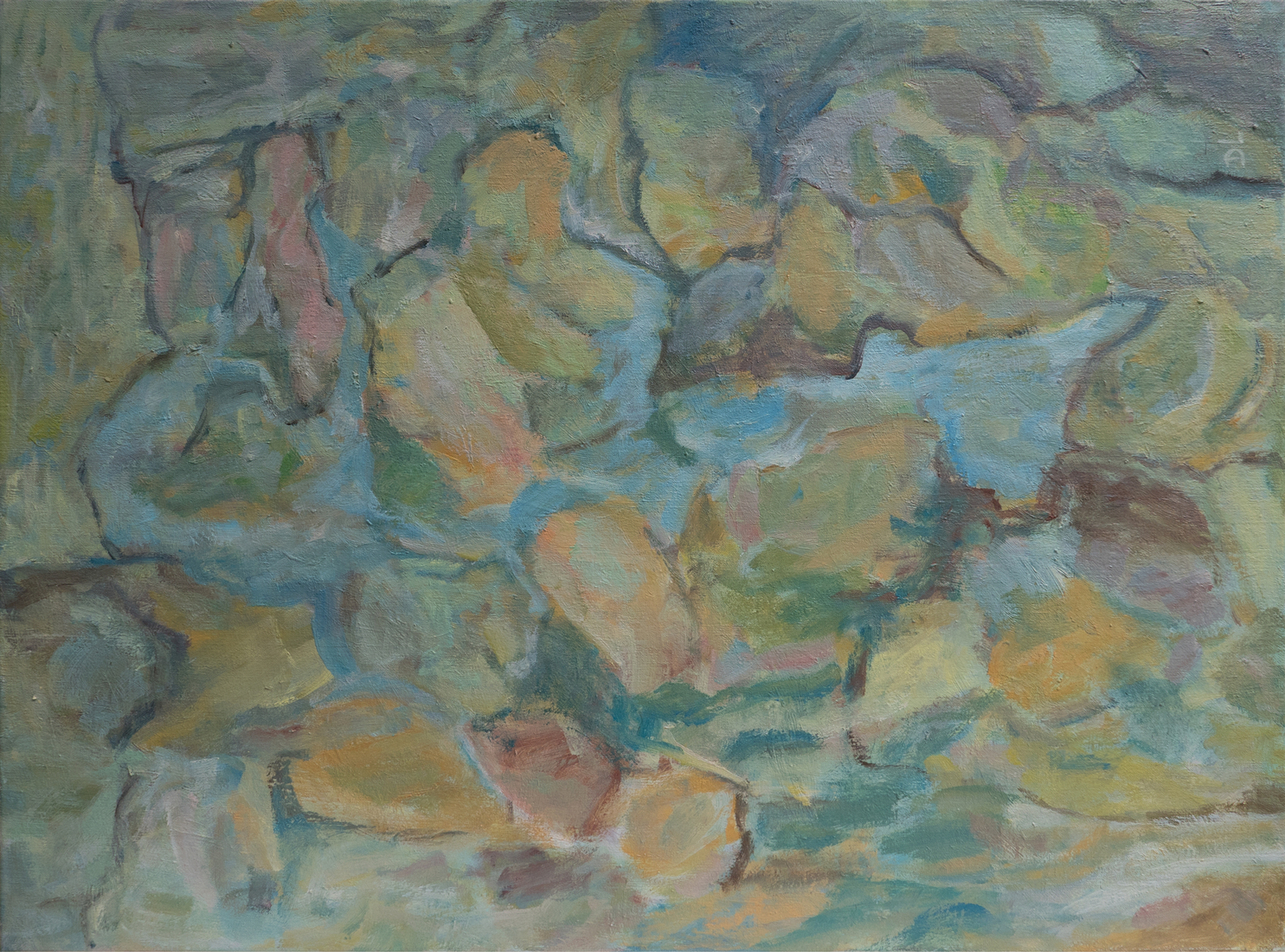 abstract olieverfschilderij z.t. nr. 377 