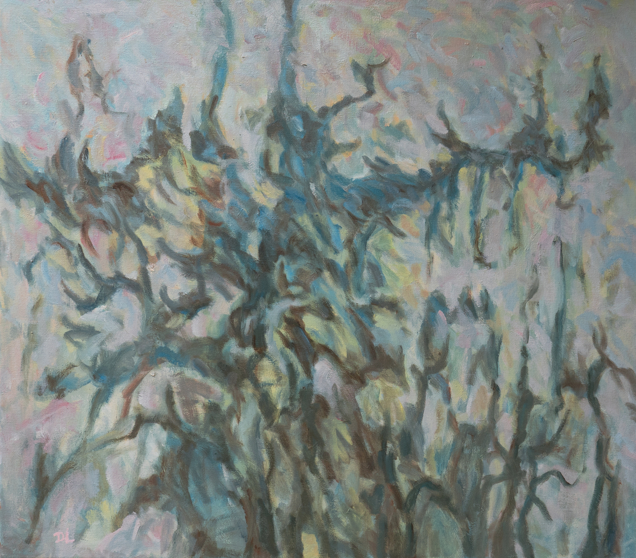 abstract olieverfschilderij nr. 406, geschilderd door Daan Lemaire in 2000