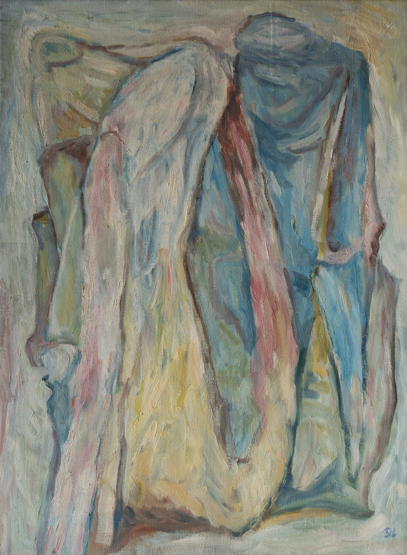 abstract olieverfschilderij nr. 356, geschilderd in 1996 door Daan Lemaire