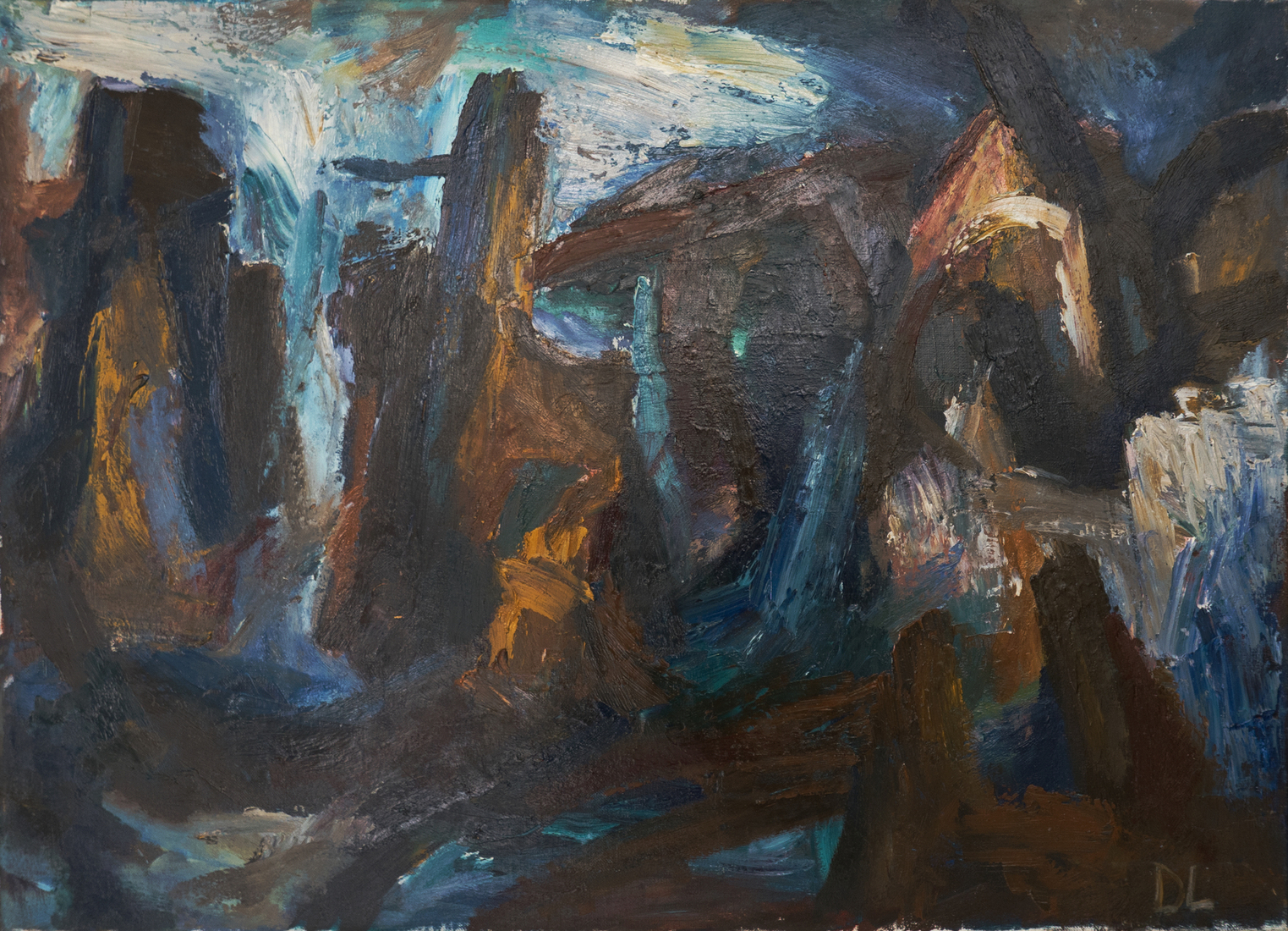 olieverfschilderij zonder titel (Kattenburg?), uit 1964