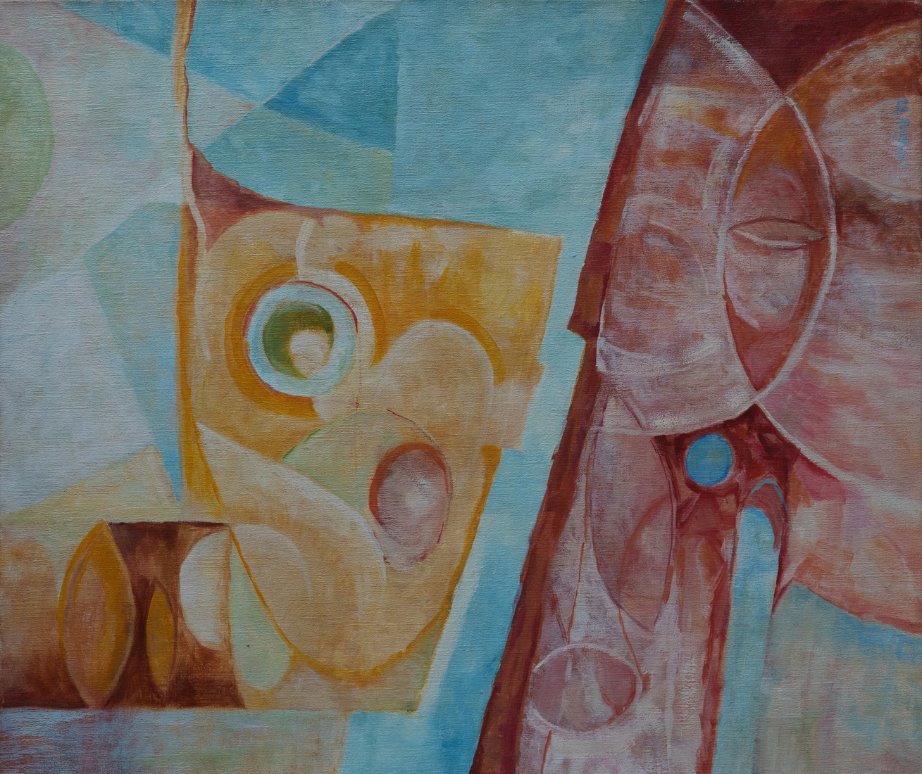 Compositie nr. ... - olieverfschilderij op doek uit 1982