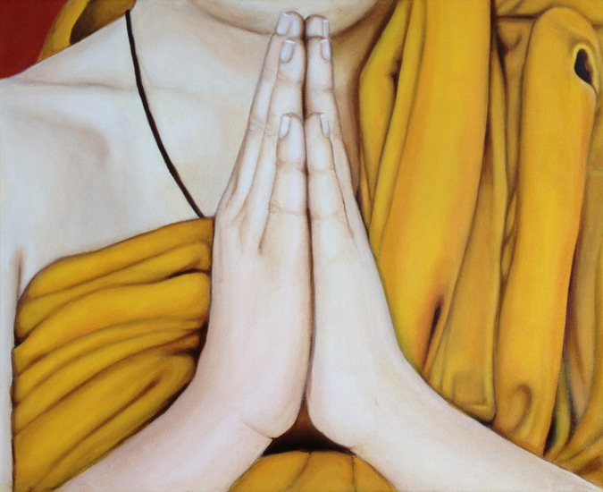 3-Biddende monnik handen (geel)