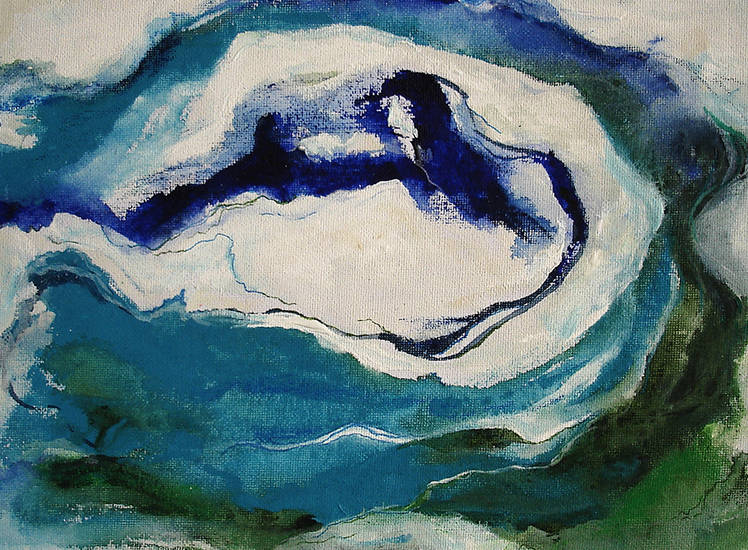 woman wrapped in a wave