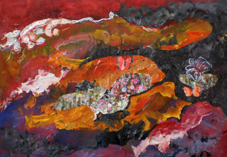 night´s garden with butterflies