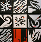 Forms and traces - abstract works - mixed media - collages-