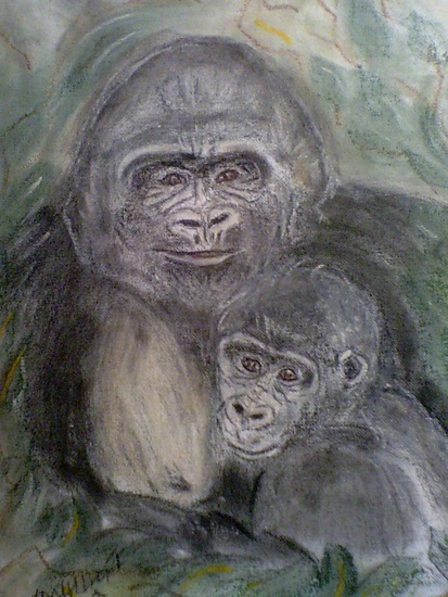 Gorilla moeder met kind