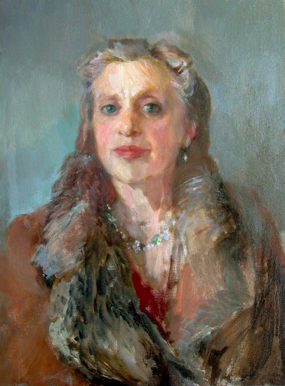 Anya in haar bontjas