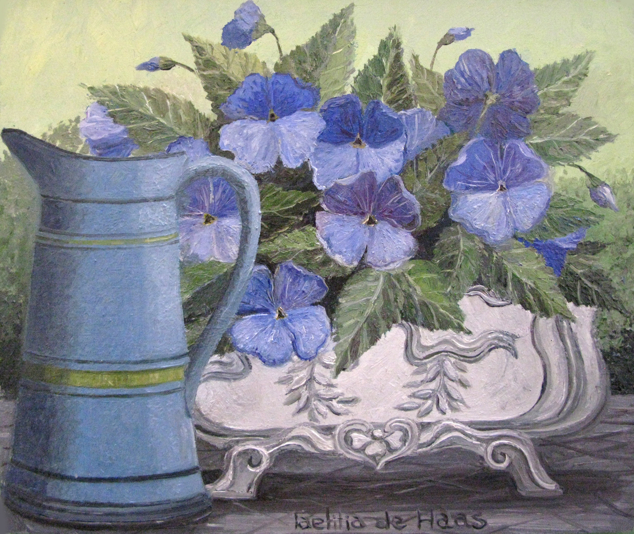 Viooltjes en blauwe kan