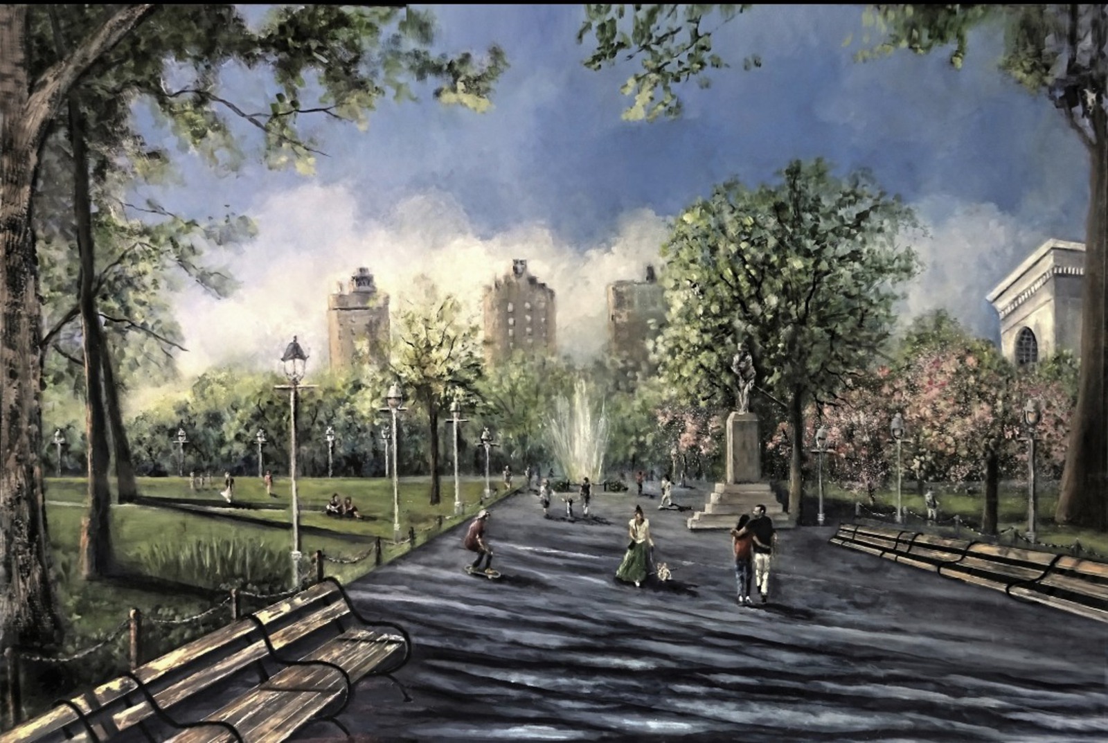 Washington Square Park Manhattan, voorjaar NYC