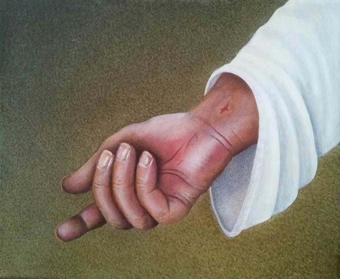 de Uitnodiging, hand van Jezus