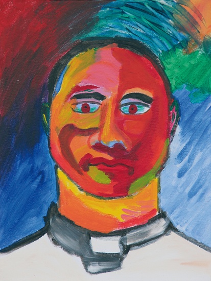 13) expressionistisch portret 'de dominee'