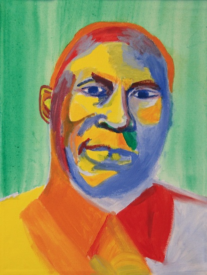 2) Afrikaanse man met blauw gezicht