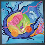 Schilderijen in acryl, verschillende afmetingen.