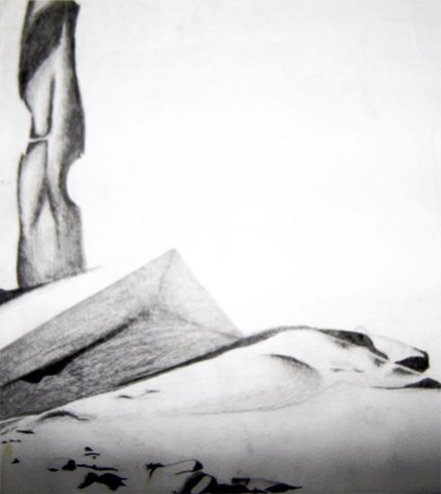 Tekening van een landschap