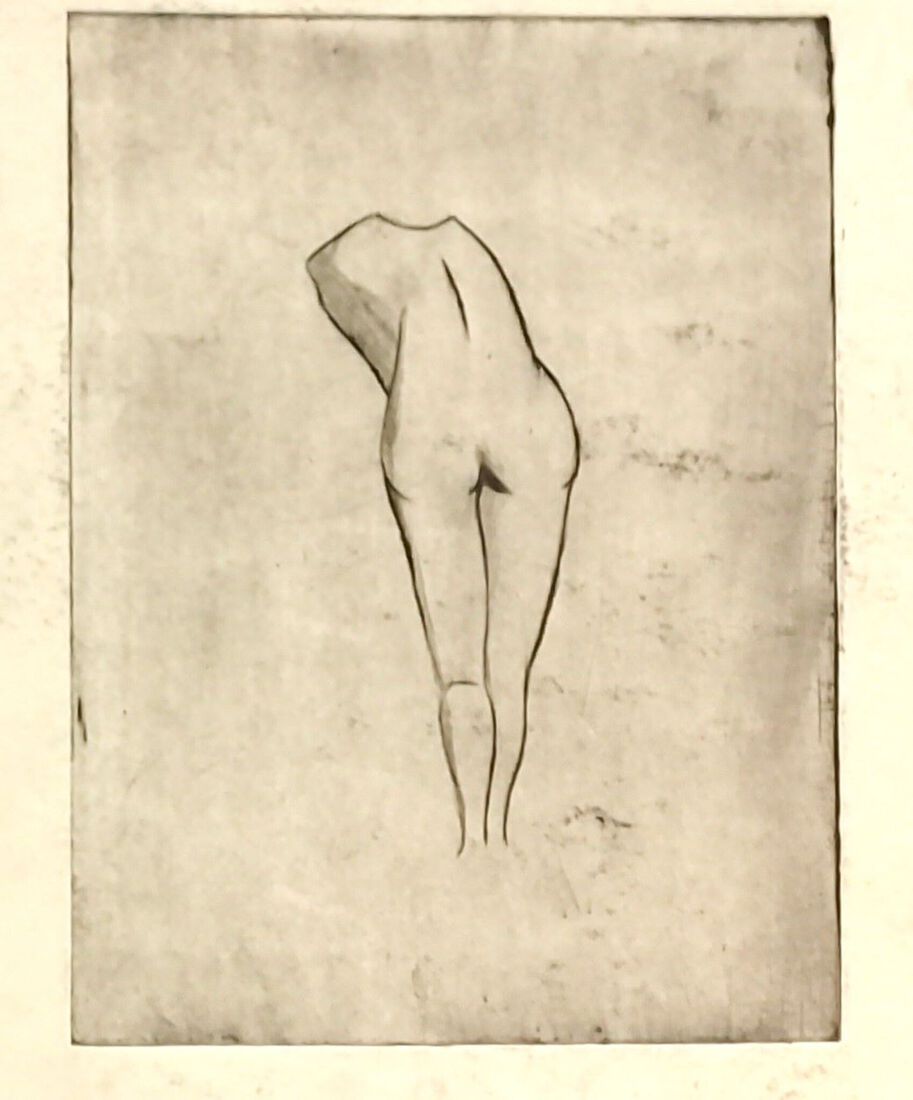 woman figure / pose/ zeefdruk