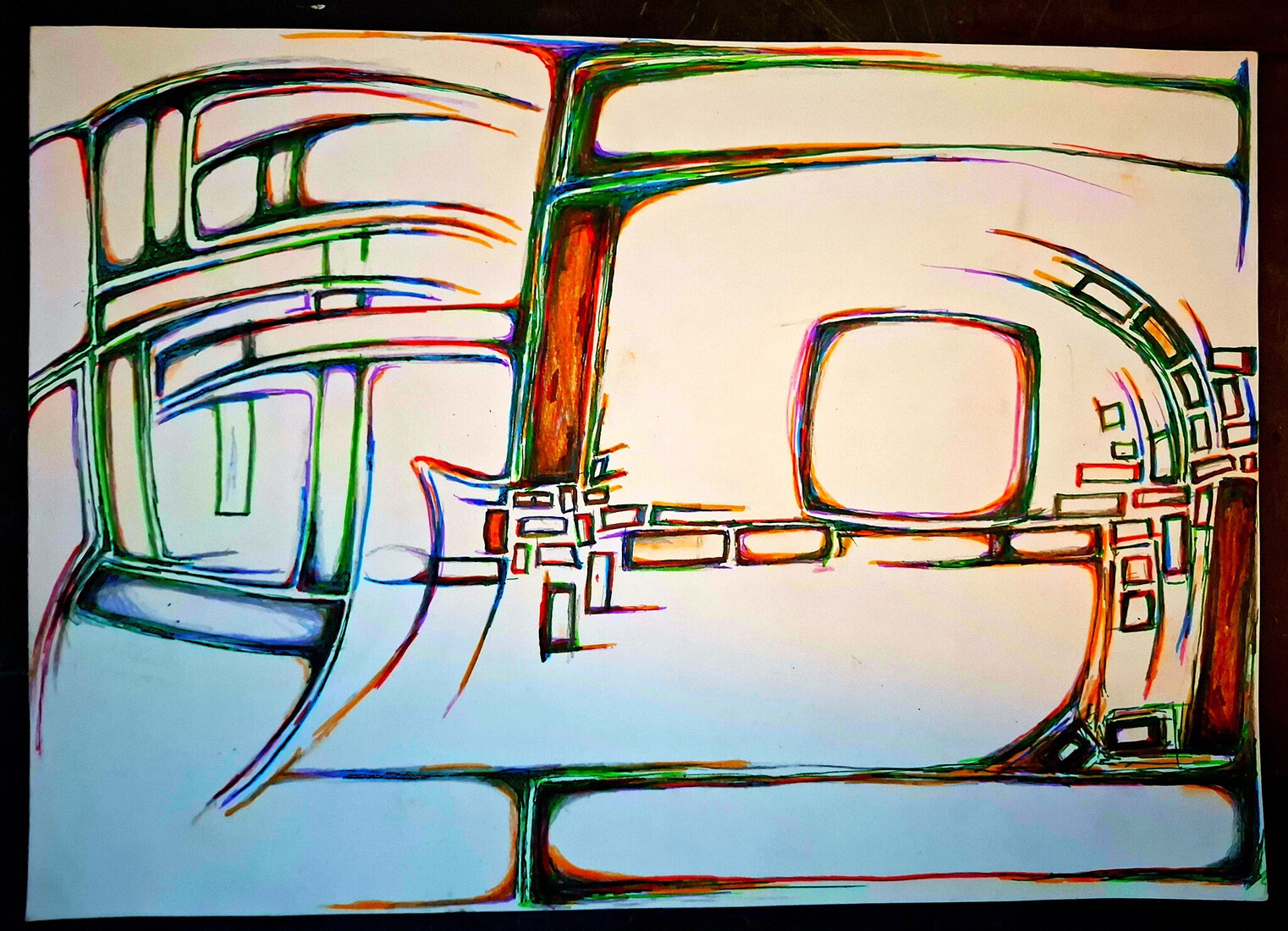 abstract object, potlood , stift op papier