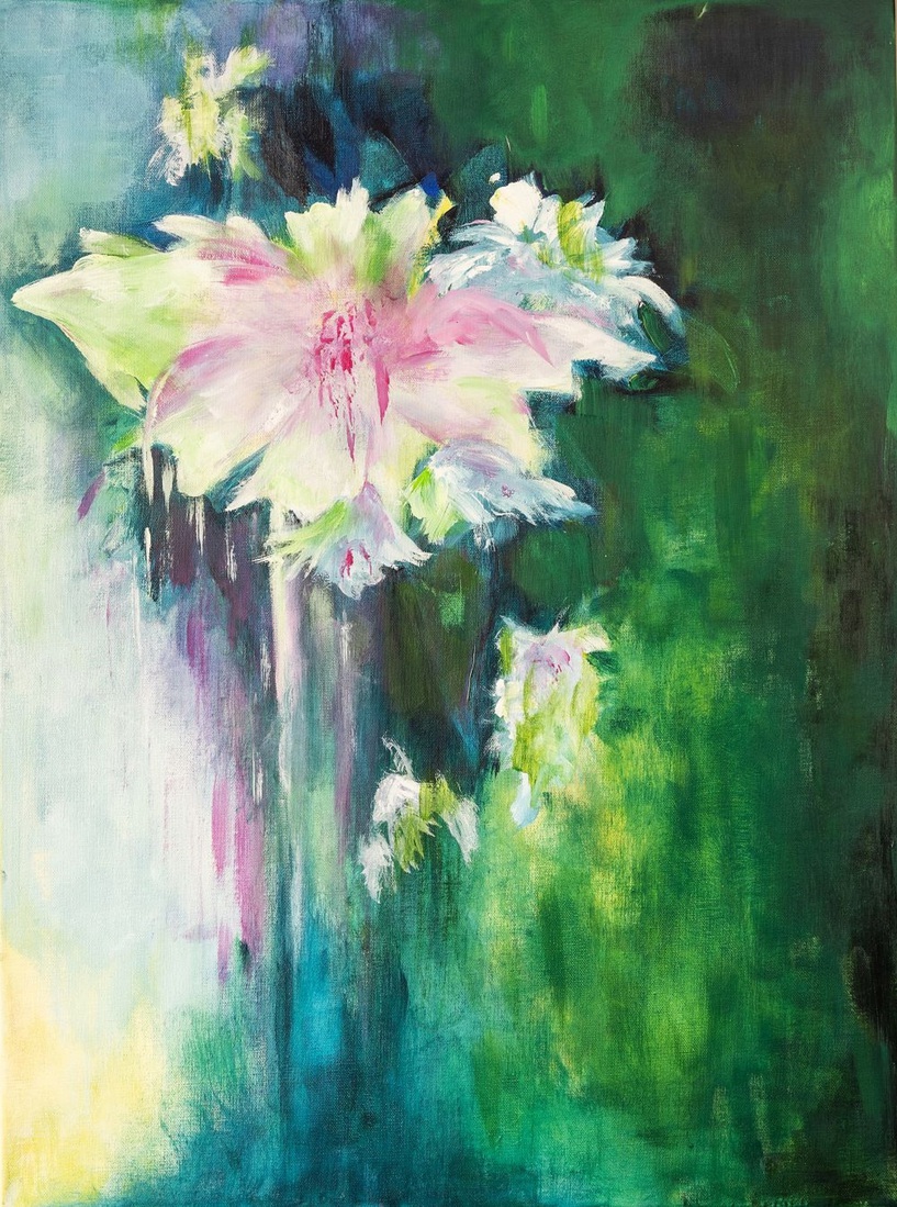 witte bloem in het groen