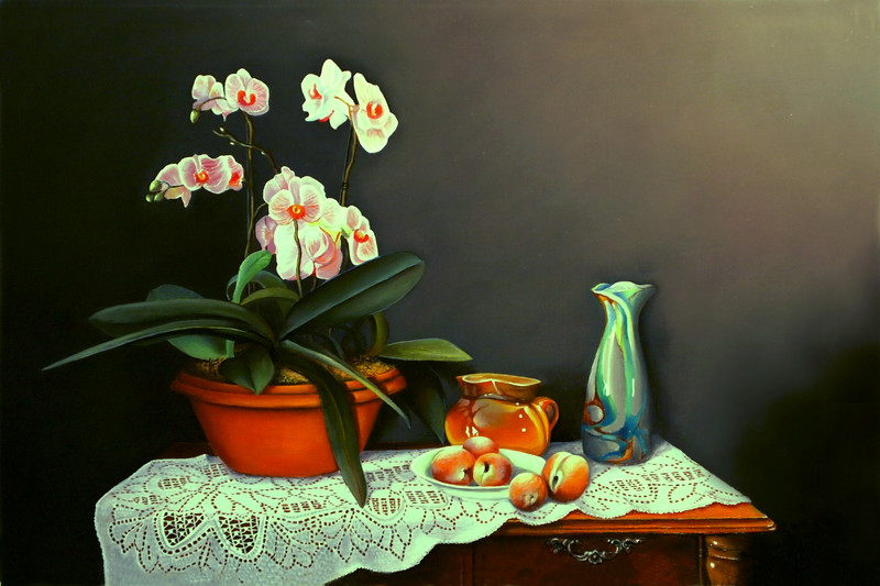 Stilleven met orchidee