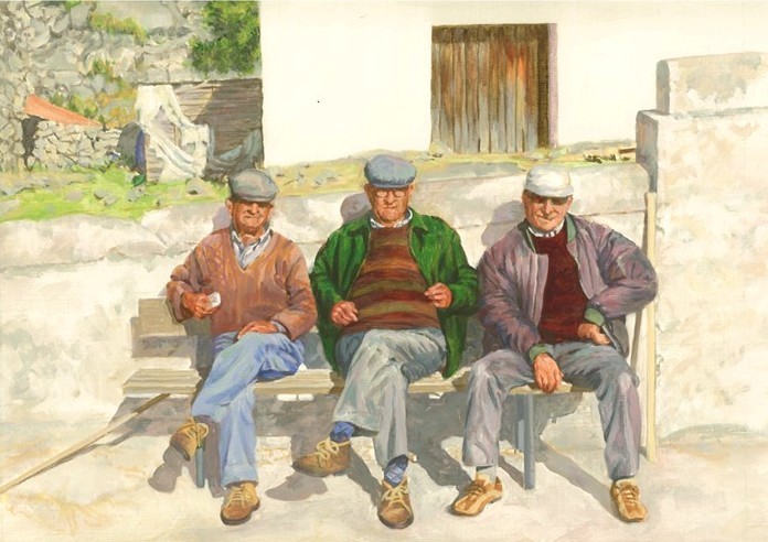 Mannen op een bankje in de zon #76