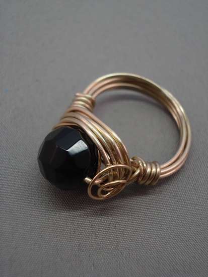 Ring verguld met onyx