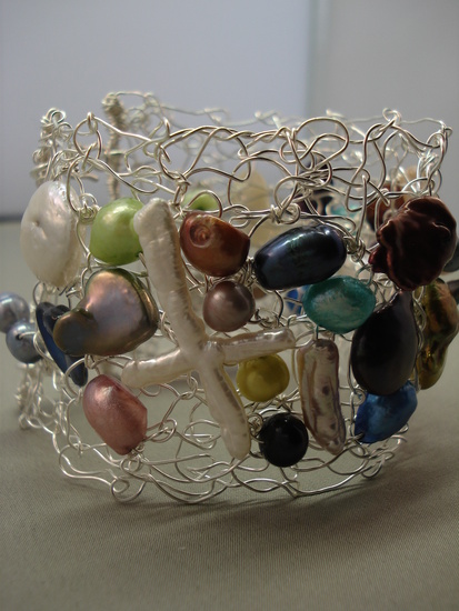 Armband zilver met parels