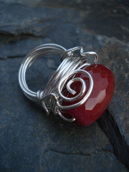 Ring zilver met agaat