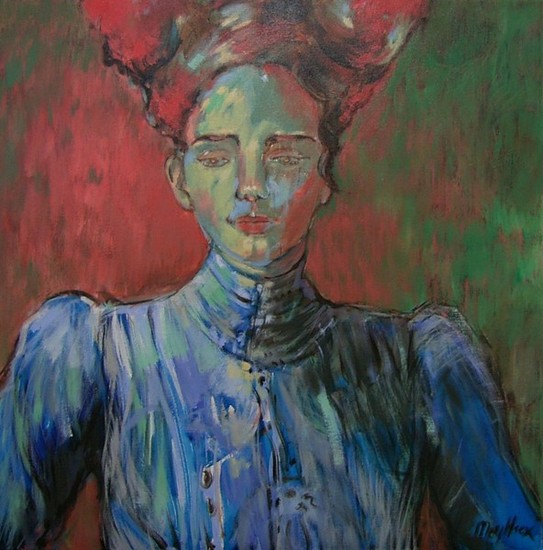 vrouw met hoog kapsel