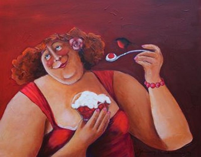 vrouw eet sorbet