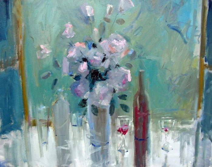 stilleven rozen tegenlicht