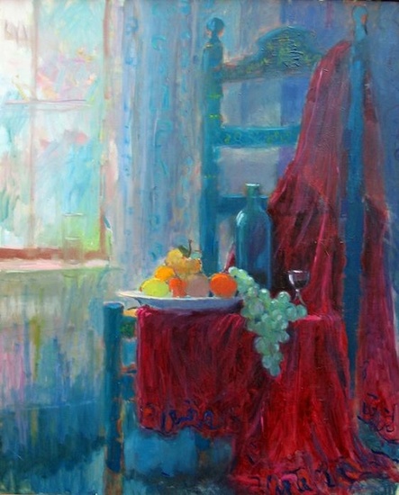 stoel met fluwelen doek