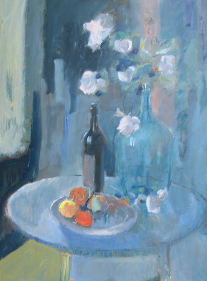 stilleven glazen fles