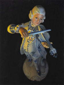 Schilderijen, geïnspireerd op porseleinen beeldjes.Geschilderd om herinneringen van de kunstenaar en anderen vast te leggen en in een nieuw licht te zetten.