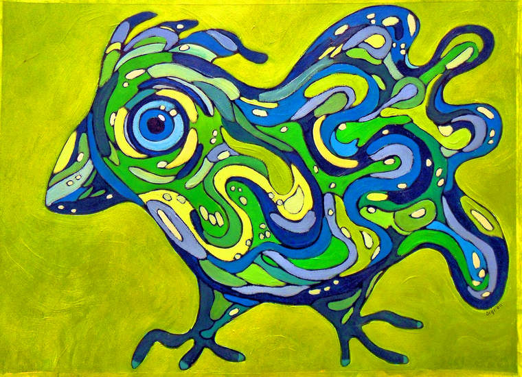 Paradijsvogel Groengeel