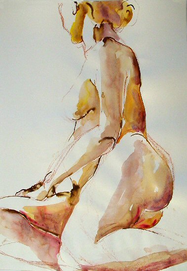 ze kijkt naar achteren