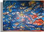 One of the most powerful symbols in Jena Girigori's work is the fish. The fish symbolized the abundance and life of the rich and bountiful Caribbean Sea that surrounds us. Jean's paintings bring a blessing of abundance, prosperity and plenty where they are displayed.