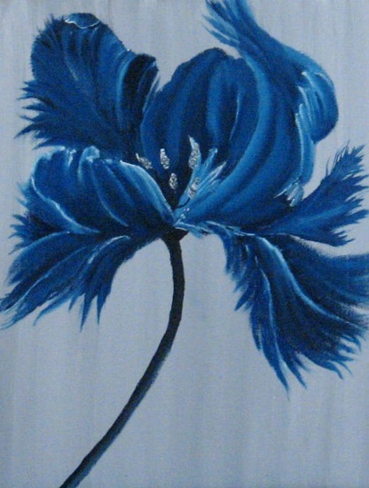 Blauwe parkiettulp