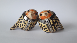 Bijzondere vogels van keramiek. 