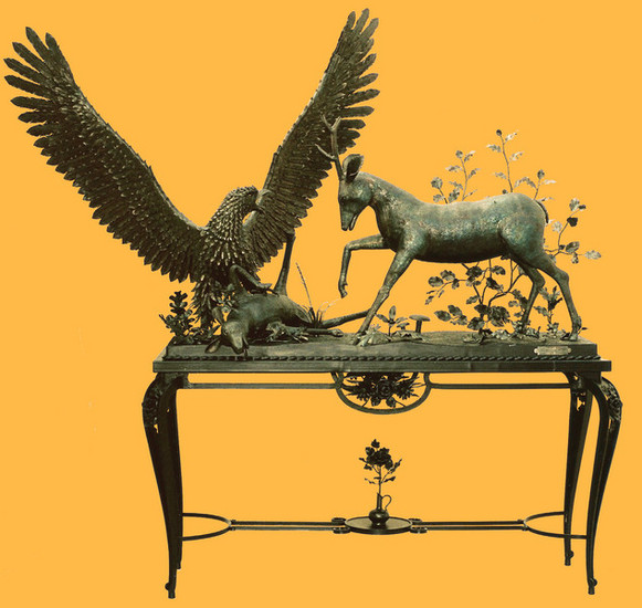 Arend, ree en jonge ree