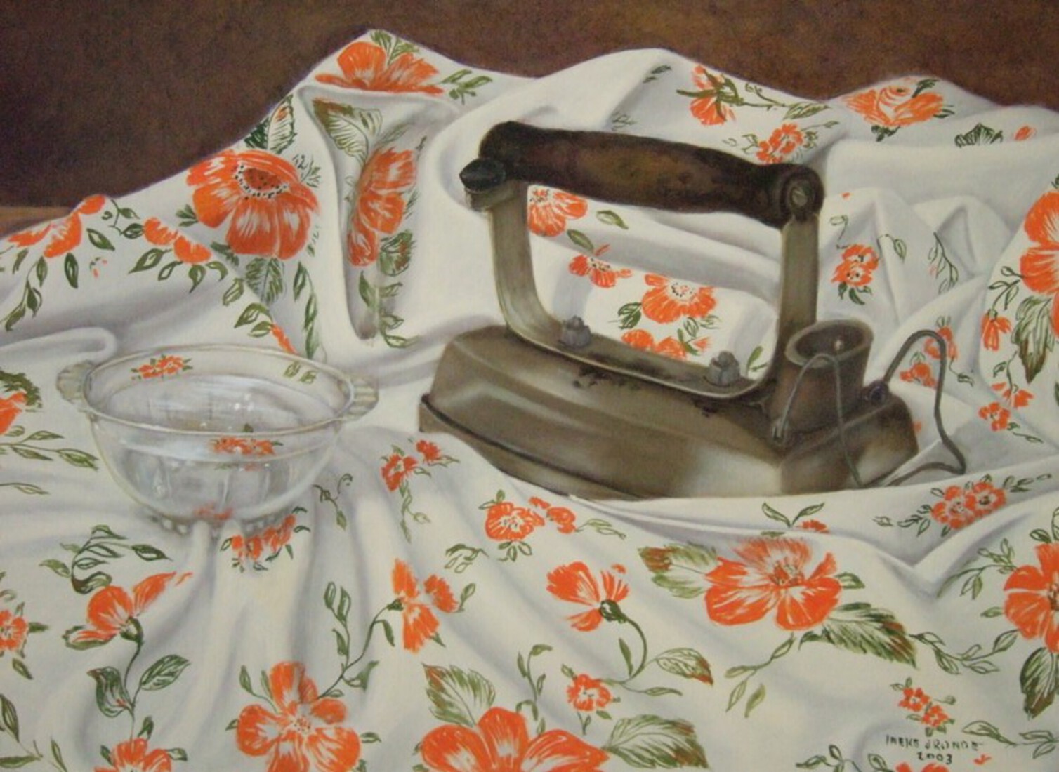 Strijkijzer in realistische stijl