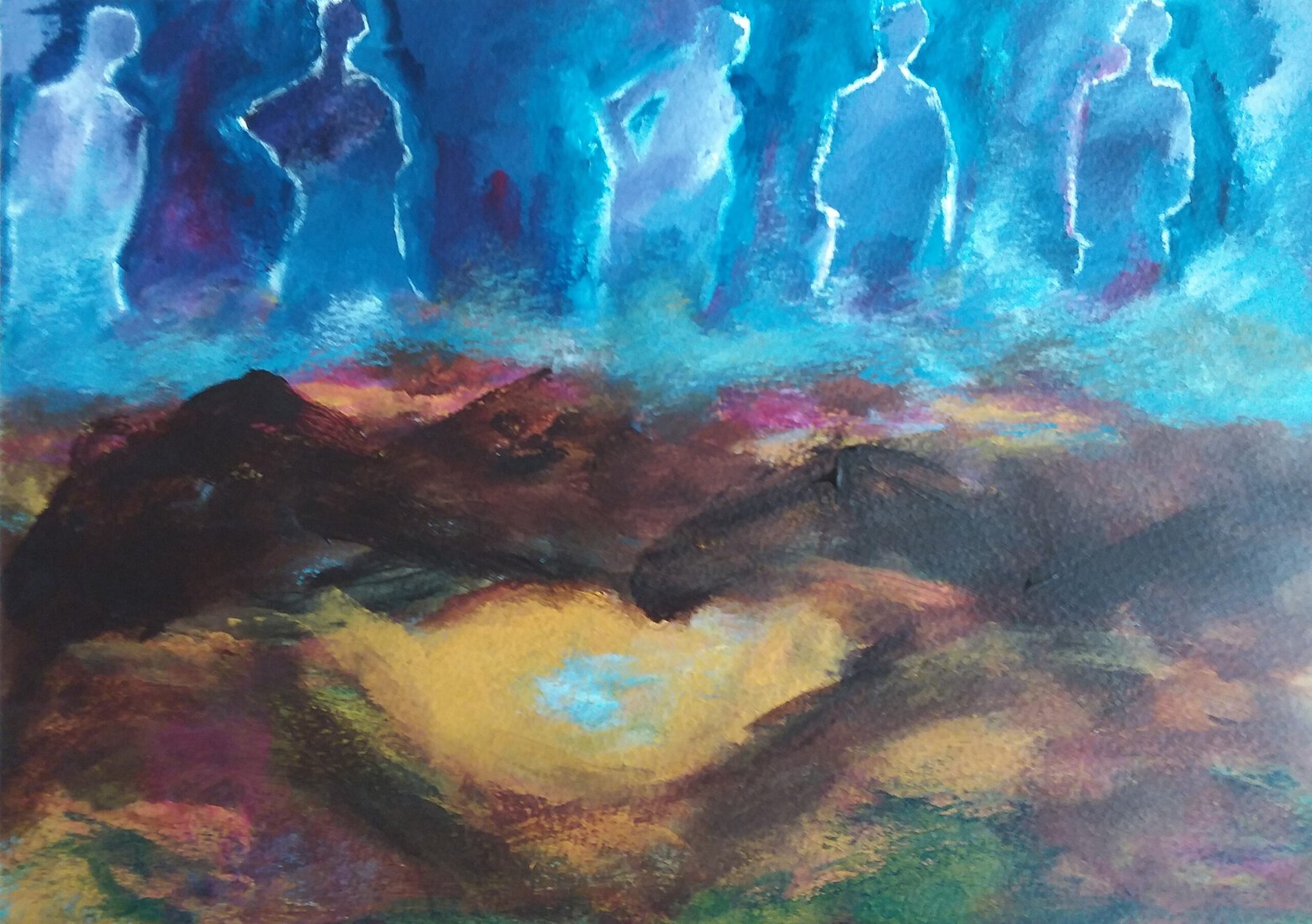 samenscholing in blauw