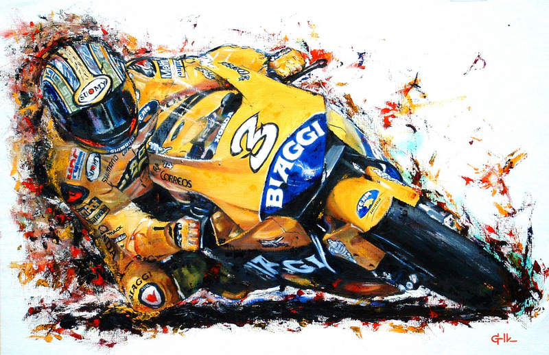 MotoGp Max Biaggi in actie