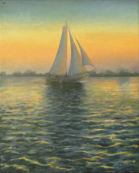 zeilen als de avond valt