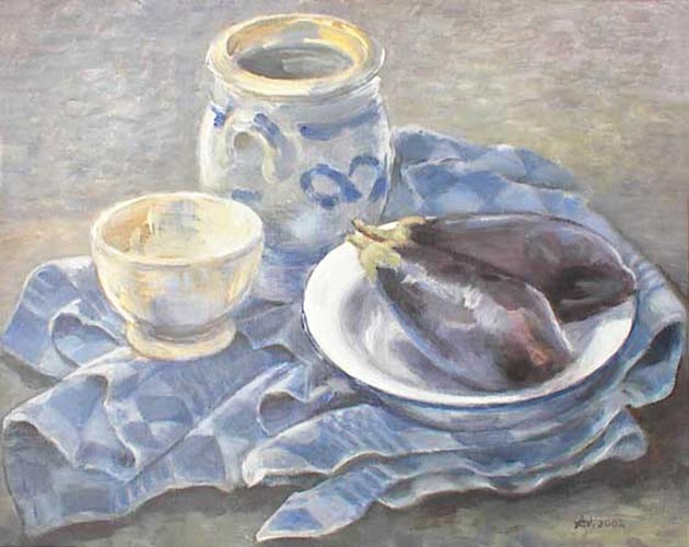 stilleven met aubergines