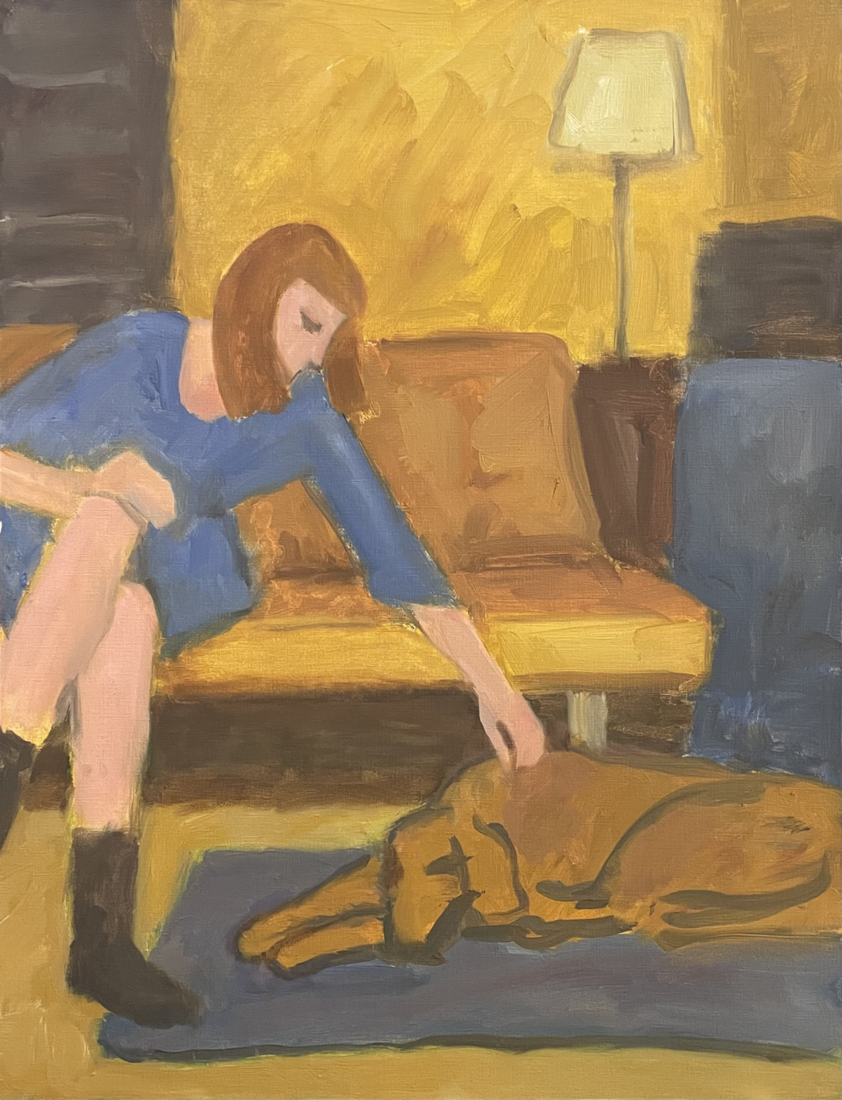 woman and dog