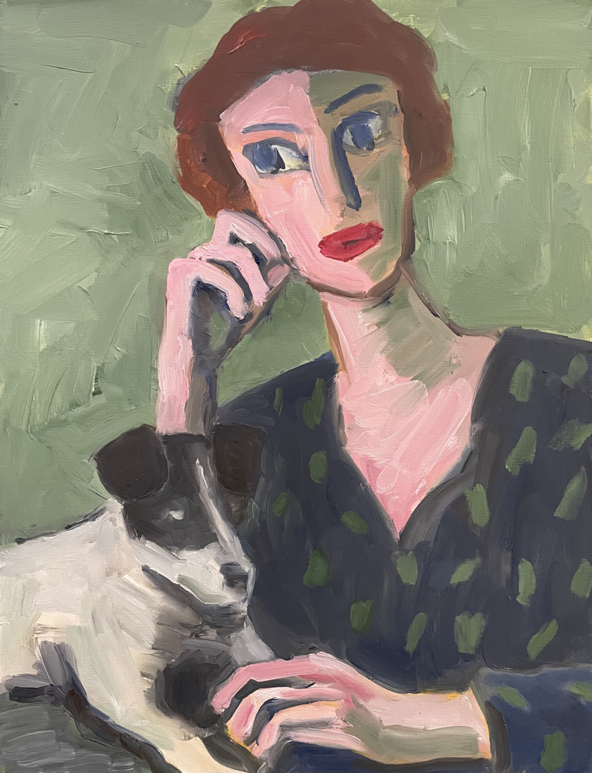 woman with dog