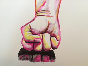 Diverse grafiet en kleurpotlood en brushpen tekeningen.