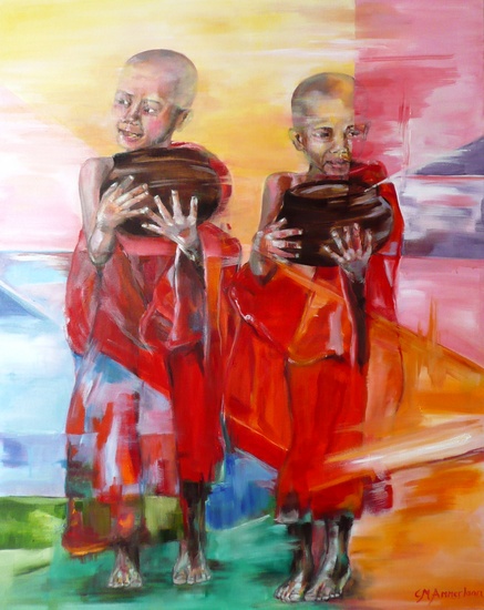 Boeddhistische jonge monnikken