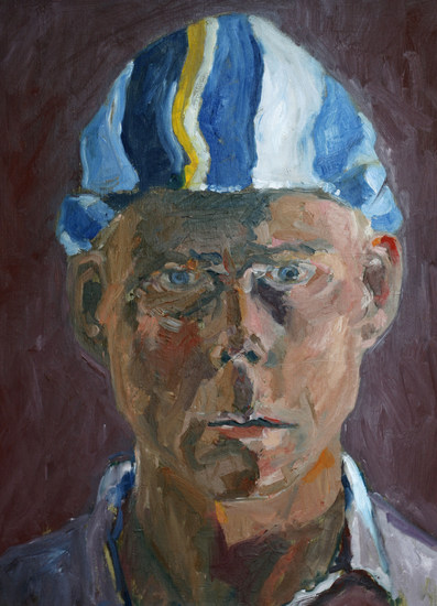 zelfportret met skimuts