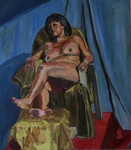 Naakt of gekleed model in interieur